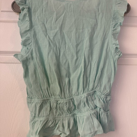 Hippie Rose Green Flutter Sleeve Blouse with Ruffled Peplum - Picture 8 of 10